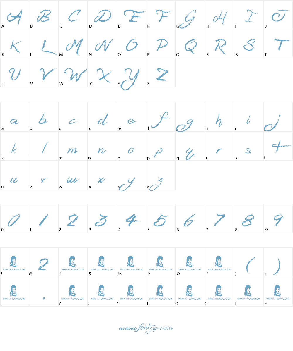 Sandy Bay Font Character